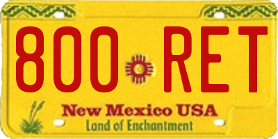 NM license plate 800RET