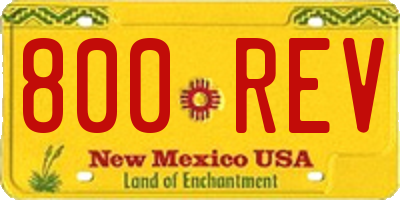 NM license plate 800REV