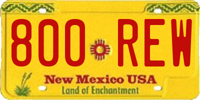 NM license plate 800REW