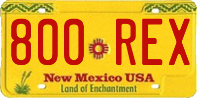 NM license plate 800REX