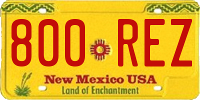 NM license plate 800REZ