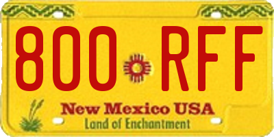 NM license plate 800RFF