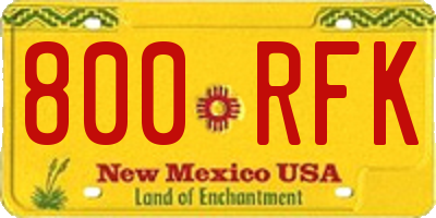 NM license plate 800RFK