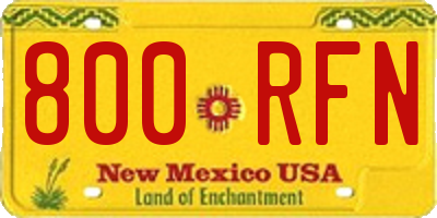 NM license plate 800RFN