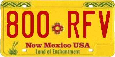 NM license plate 800RFV