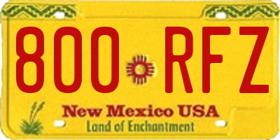 NM license plate 800RFZ
