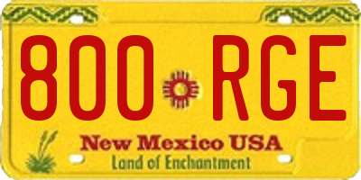 NM license plate 800RGE
