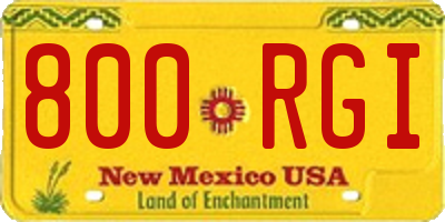 NM license plate 800RGI