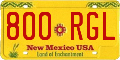 NM license plate 800RGL