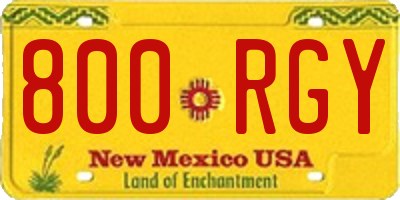 NM license plate 800RGY