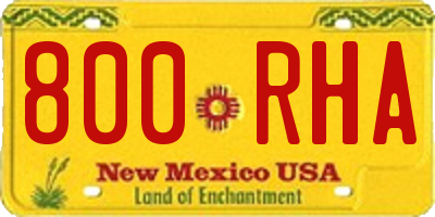 NM license plate 800RHA