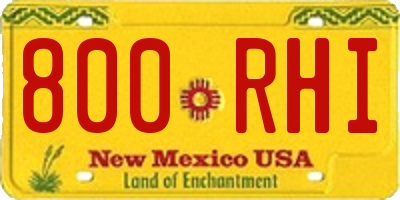 NM license plate 800RHI