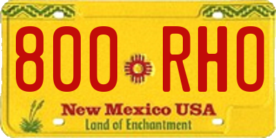NM license plate 800RHO
