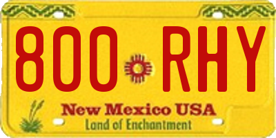 NM license plate 800RHY