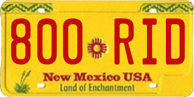 NM license plate 800RID