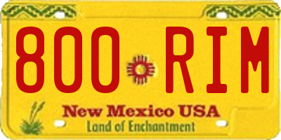 NM license plate 800RIM