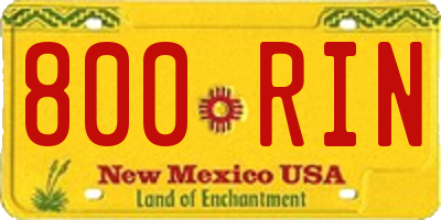 NM license plate 800RIN