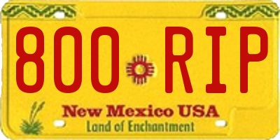 NM license plate 800RIP