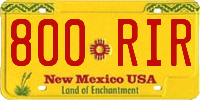 NM license plate 800RIR