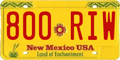 NM license plate 800RIW