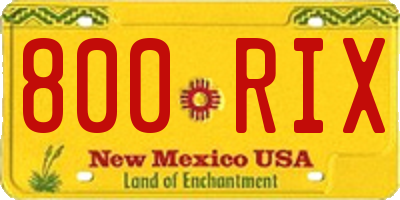 NM license plate 800RIX