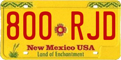 NM license plate 800RJD