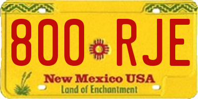 NM license plate 800RJE