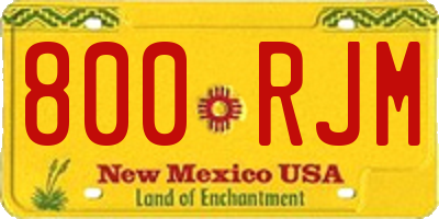 NM license plate 800RJM