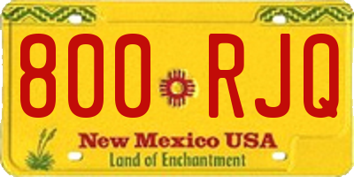 NM license plate 800RJQ
