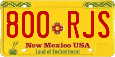 NM license plate 800RJS