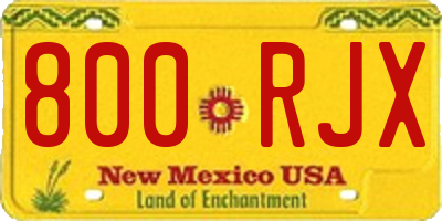 NM license plate 800RJX