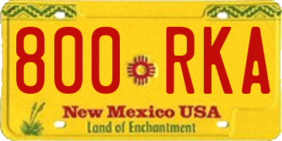 NM license plate 800RKA