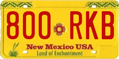 NM license plate 800RKB