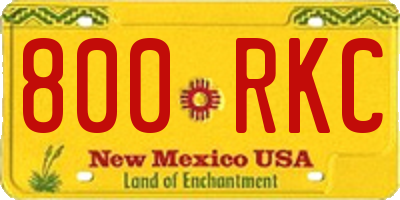 NM license plate 800RKC