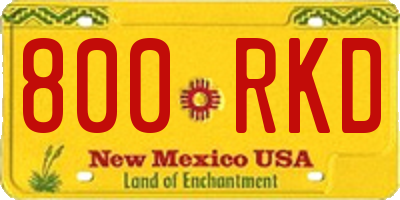 NM license plate 800RKD