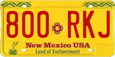 NM license plate 800RKJ