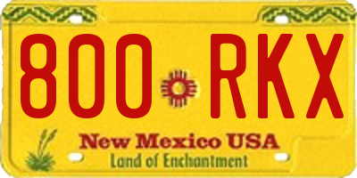NM license plate 800RKX