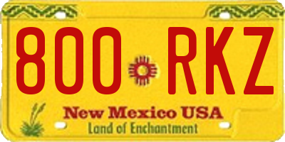 NM license plate 800RKZ