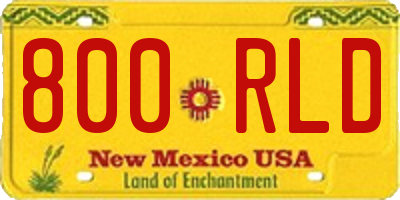 NM license plate 800RLD