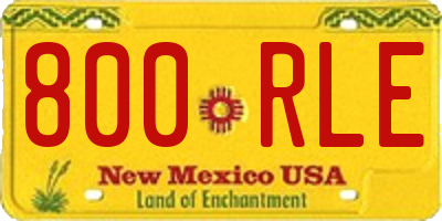 NM license plate 800RLE