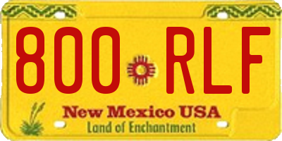 NM license plate 800RLF