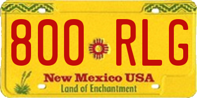 NM license plate 800RLG