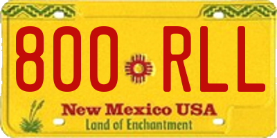 NM license plate 800RLL