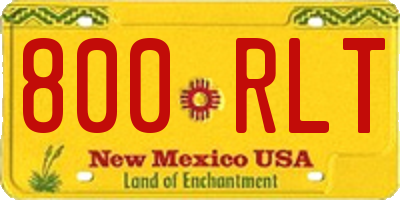 NM license plate 800RLT