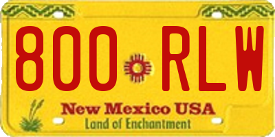 NM license plate 800RLW