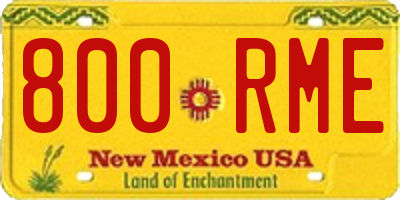 NM license plate 800RME