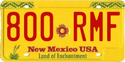 NM license plate 800RMF