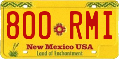 NM license plate 800RMI