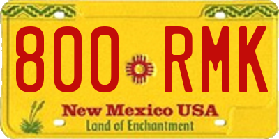 NM license plate 800RMK