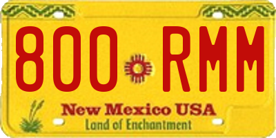 NM license plate 800RMM